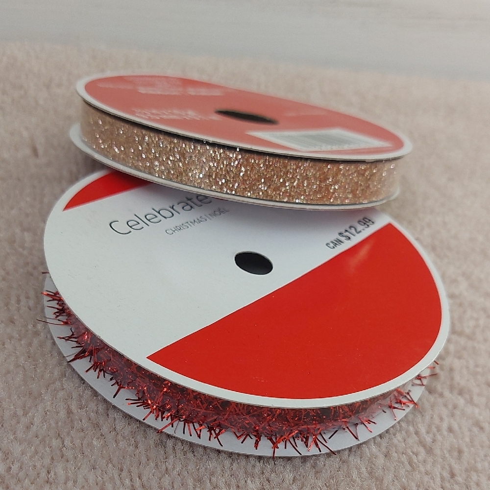 Celebrate It Red and Gold Holiday Ribbon Set